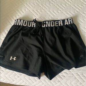 Black UA athletic shorts